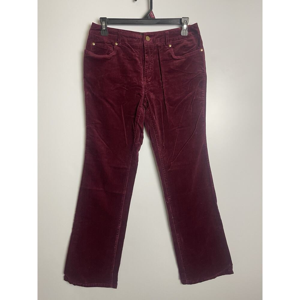 Curations Corduroy Bootcut Casual Pant Burgundy Pants Slimming Size 8 Petite - Picture 1 of 10